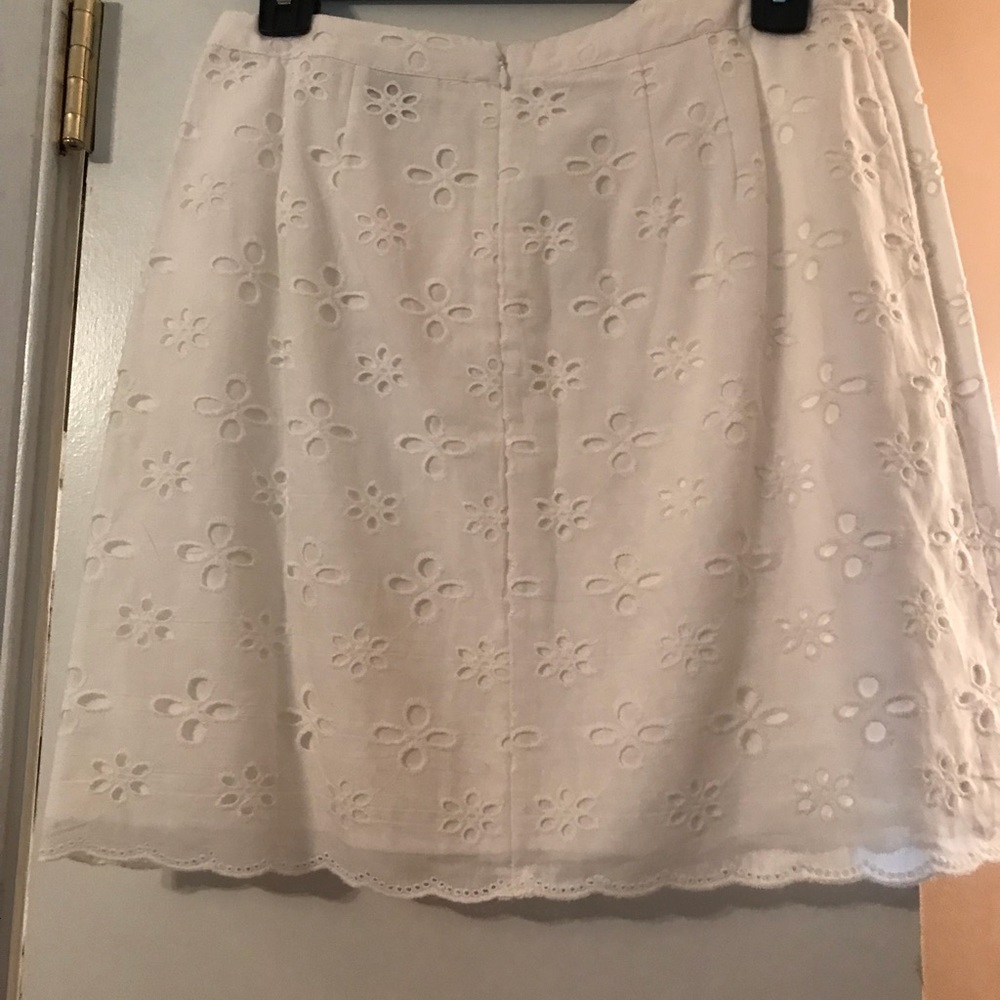Loft white eyelet skirt